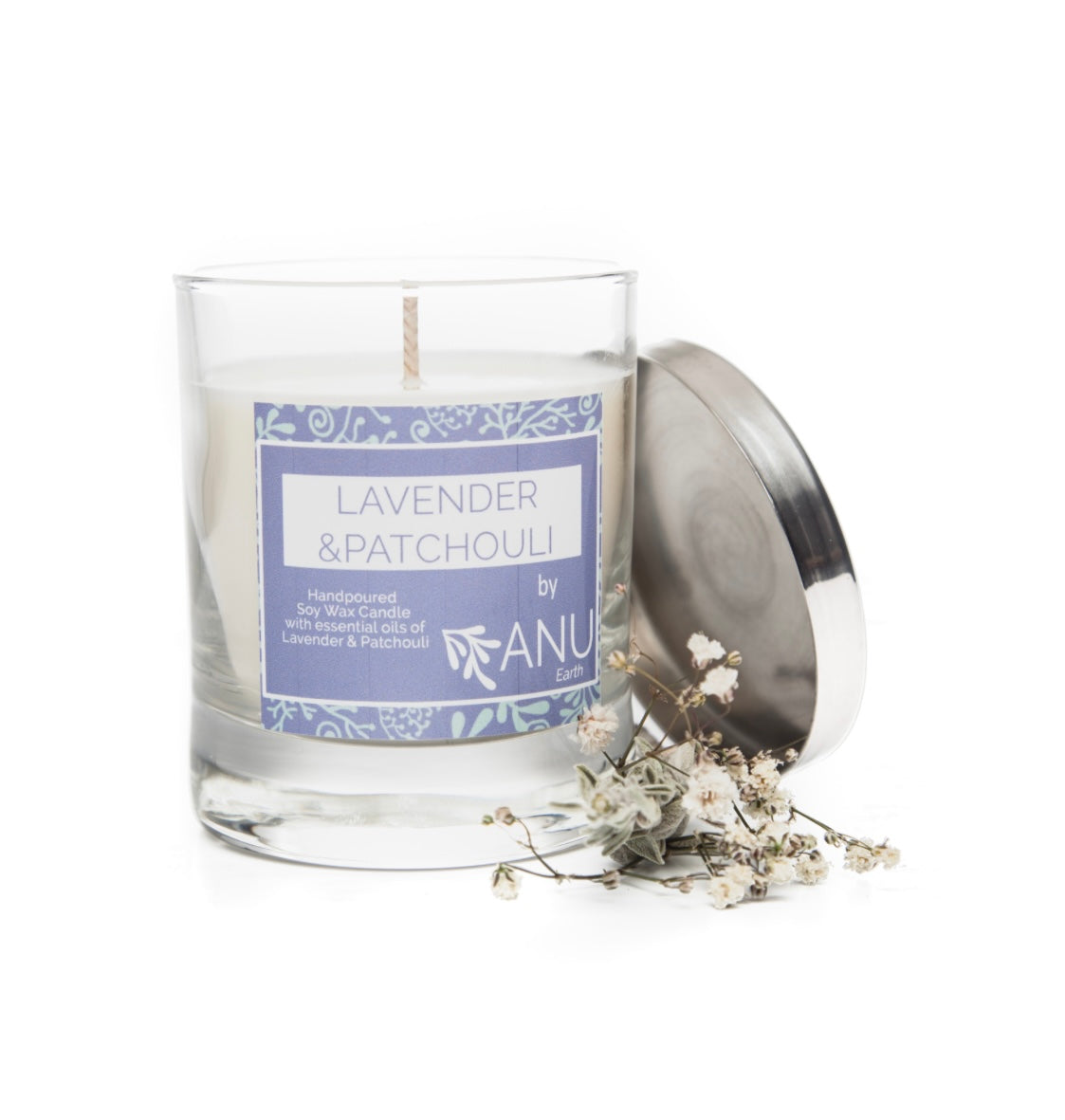 Lavender Patchouli Candle Classic Glass – ANU Earth